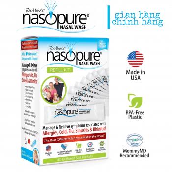 40 Muối rửa mũi xoang cao cấp Nasopure/ USA Refill Kit